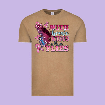 With Brave Wings She Flies Vintage Tee Designed By Barkaloodesign