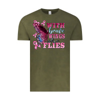 Vintage Olive with brave wings she flies Vintage Tee - BarkalooDesign