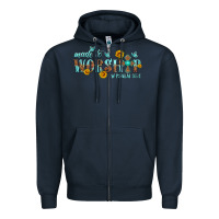 Navy made to worship with sunflowers Zipper Hoodie - HRA Design Shop
