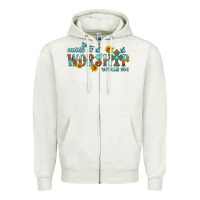 Oatmeal Heather made to worship with sunflowers Zipper Hoodie - HRA Design Shop
