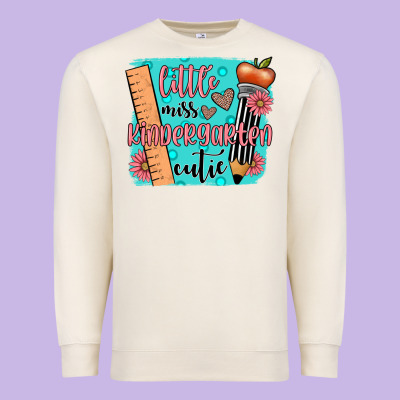 Little Miss Kindergarten Cutie Premium Sweatshirt Designed By Jahusdesignshop