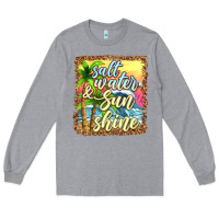 Heather Grey salt water and sunshine Long Sleeve Tee - texasbilliewilder