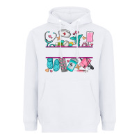 White nurse elements with costom name Heavyweight Hoodie - AdoDesignShop