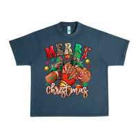 Midnight Navy Merry Christmas black girl sneakers Urban Heavy Tee - RanaPortraitStore