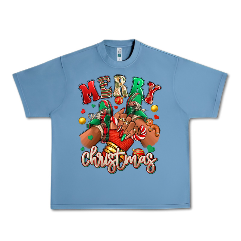 Merry Christmas Black Girl Sneakers Urban Heavy Tee by RanaPortraitStore | Teevron