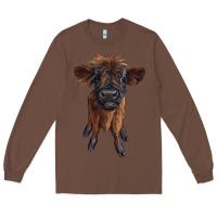 Chestnut highland cow calf Long Sleeve Tee - RanaPortraitStore