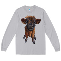 Moon Dust highland cow calf Long Sleeve Tee - RanaPortraitStore
