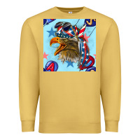 Antique Gold mullet eagle with balloon seamless pattern Premium Sweatshirt - BundleAndBundleShop
