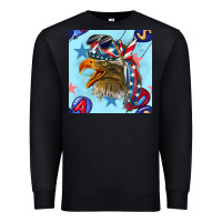 Black mullet eagle with balloon seamless pattern Premium Sweatshirt - BundleAndBundleShop