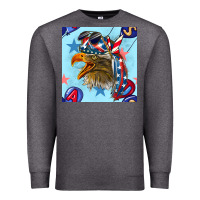Charcoal Heather mullet eagle with balloon seamless pattern Premium Sweatshirt - BundleAndBundleShop