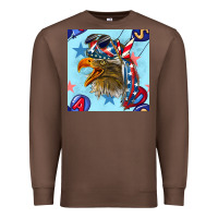 Chestnut mullet eagle with balloon seamless pattern Premium Sweatshirt - BundleAndBundleShop