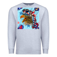 Heather Grey mullet eagle with balloon seamless pattern Premium Sweatshirt - BundleAndBundleShop