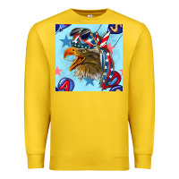 Lemon mullet eagle with balloon seamless pattern Premium Sweatshirt - BundleAndBundleShop