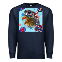Navy mullet eagle with balloon seamless pattern Premium Sweatshirt - BundleAndBundleShop