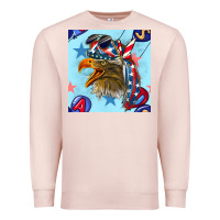 Pale Pink mullet eagle with balloon seamless pattern Premium Sweatshirt - BundleAndBundleShop