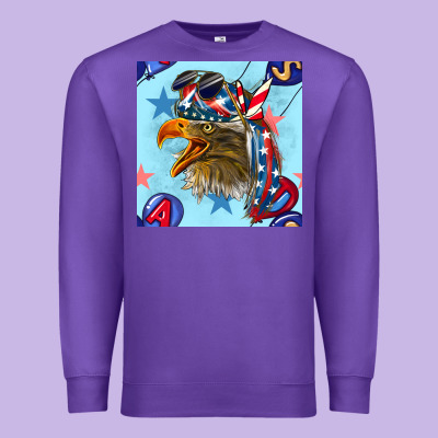 Mullet Eagle With Balloon Seamless Pattern Premium Sweatshirt Designed By Bundleandbundleshop