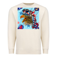 Sandshell mullet eagle with balloon seamless pattern Premium Sweatshirt - BundleAndBundleShop
