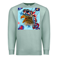 Seafoam mullet eagle with balloon seamless pattern Premium Sweatshirt - BundleAndBundleShop