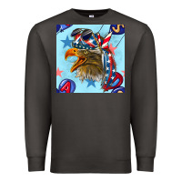 Smoke mullet eagle with balloon seamless pattern Premium Sweatshirt - BundleAndBundleShop
