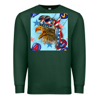 Sports Green mullet eagle with balloon seamless pattern Premium Sweatshirt - BundleAndBundleShop
