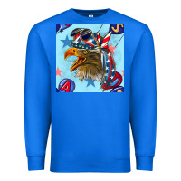 True Royal mullet eagle with balloon seamless pattern Premium Sweatshirt - BundleAndBundleShop