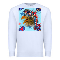 White mullet eagle with balloon seamless pattern Premium Sweatshirt - BundleAndBundleShop