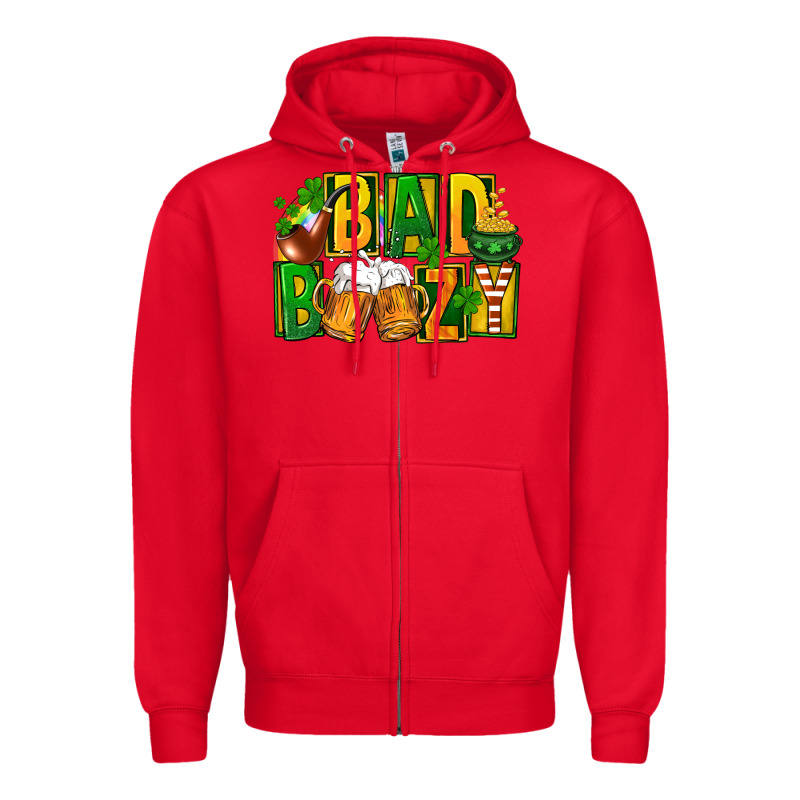 Bad Boozy St Patricks Zipper Hoodie by FaDigitalArtStudio | Teevron