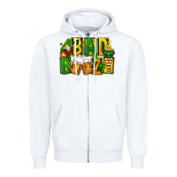 White bad boozy st patricks Zipper Hoodie - FaDigitalArtStudio