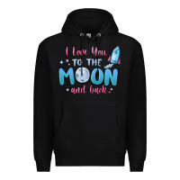 Black i love you to the moon and back Premium Hoodie - MaliasSmallBusiness
