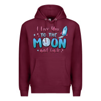Burgundy i love you to the moon and back Premium Hoodie - MaliasSmallBusiness
