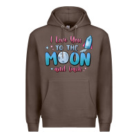 Coffee i love you to the moon and back Premium Hoodie - MaliasSmallBusiness
