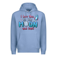 Colony Blue i love you to the moon and back Premium Hoodie - MaliasSmallBusiness