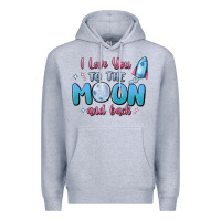Heather Grey i love you to the moon and back Premium Hoodie - MaliasSmallBusiness