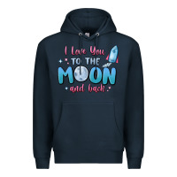 Navy i love you to the moon and back Premium Hoodie - MaliasSmallBusiness