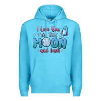 Ocean Blue i love you to the moon and back Premium Hoodie - MaliasSmallBusiness