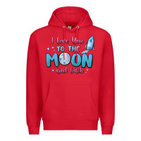 Red i love you to the moon and back Premium Hoodie - MaliasSmallBusiness