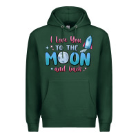 Sports Green i love you to the moon and back Premium Hoodie - MaliasSmallBusiness