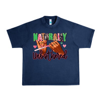 Navy Naturally unbothered afro nails Urban Heavy Tee - RanaPortraitStore