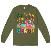 Army Green salty beach Long Sleeve Tee - texasbilliewilder