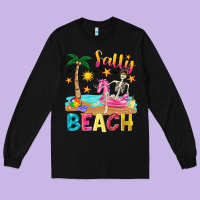Salty Beach Long Sleeve Tee Designed By Texasbilliewilder