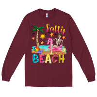 Burgundy salty beach Long Sleeve Tee - texasbilliewilder