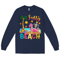 Navy salty beach Long Sleeve Tee - texasbilliewilder