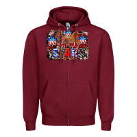 Burgundy Oh my stars chicken 4th of july Zipper Hoodie - CowGirlArtShop