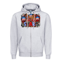 Heather Grey Oh my stars chicken 4th of july Zipper Hoodie - CowGirlArtShop