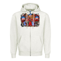 Oatmeal Heather Oh my stars chicken 4th of july Zipper Hoodie - CowGirlArtShop