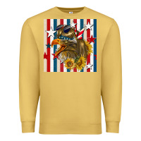 Antique Gold mullet eagle seamless pattern Premium Sweatshirt - BundleAndBundleShop