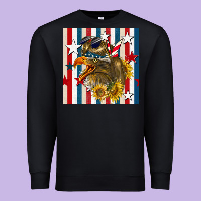 Mullet Eagle Seamless Pattern Premium Sweatshirt Designed By Bundleandbundleshop