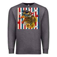Charcoal Heather mullet eagle seamless pattern Premium Sweatshirt - BundleAndBundleShop