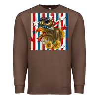 Chestnut mullet eagle seamless pattern Premium Sweatshirt - BundleAndBundleShop