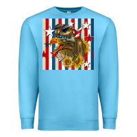 Ocean Blue mullet eagle seamless pattern Premium Sweatshirt - BundleAndBundleShop